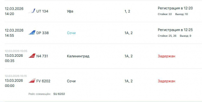 В аэропорту Казани задерживаются ряд рейсов