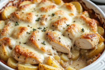 Набросала курицу с картошкой в форму, залила сливками и в духовку &mdash; ужин улетел быстрее, чем я накрыла на стол