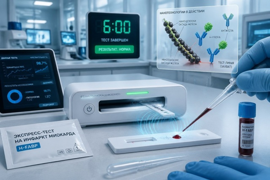 Российские ученые создали экспресс-тест, диагностирующий инфаркт за 6 минут