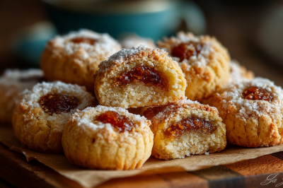 Печенье к чаю не покупаю, готовлю &laquo;Подушечки&raquo; с начинкой из халвы&mdash; хрустящие, рассыпчатые, с ореховой сердцевиной