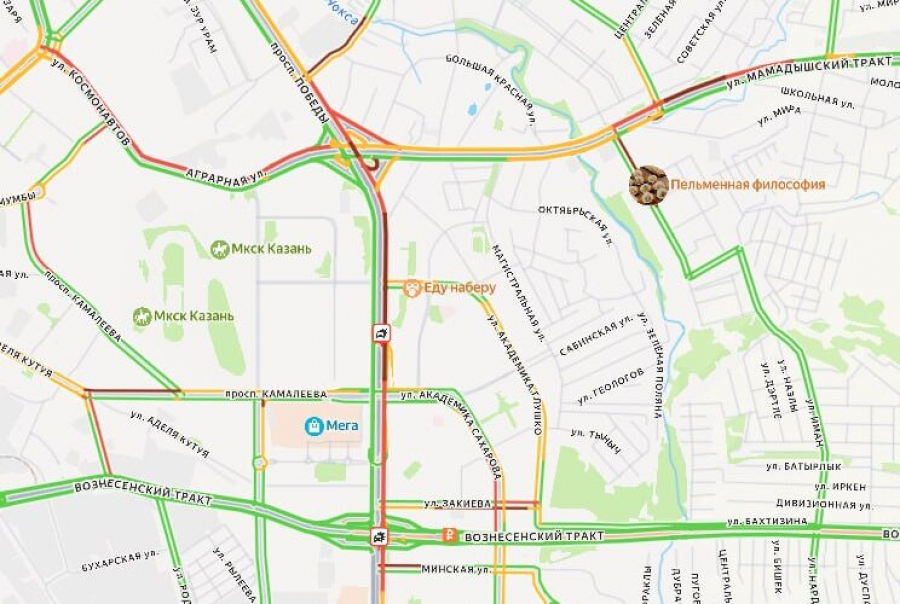 Огромная пробка собралась на Проспекте Победы в Казани из-за ДТП 22/01/2026 &ndash; Новости