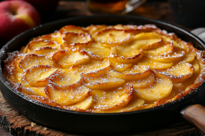 Этот жареный пирог готовить проще шарлотки &mdash; кладу яблоки на сковороду и заливаю жидким тестом