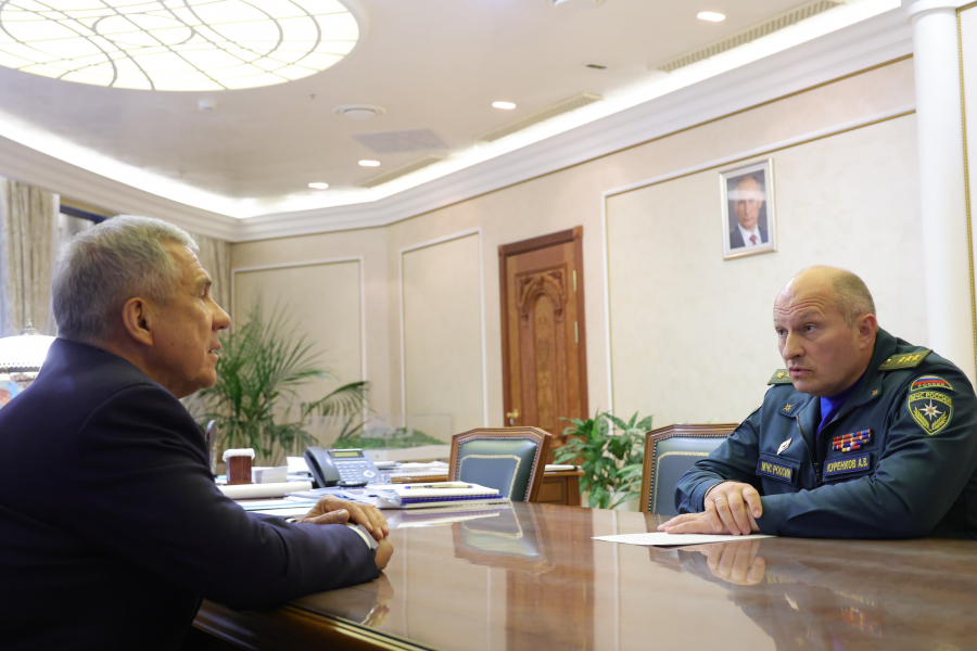 Минниханов и&nbsp;Куренков обсудили открытие полигона МЧС под Казанью - его хотят сдать к&nbsp;сентябрю