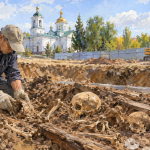 Старые захоронения обнаружили на стройке спортцентра в Петропавловске