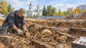 Старые захоронения обнаружили на стройке спортцентра в Петропавловске