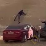 Древнюю скалу Ыбыкты сай снова разрисовали в Мангистау: подозреваемый задержан (видео)